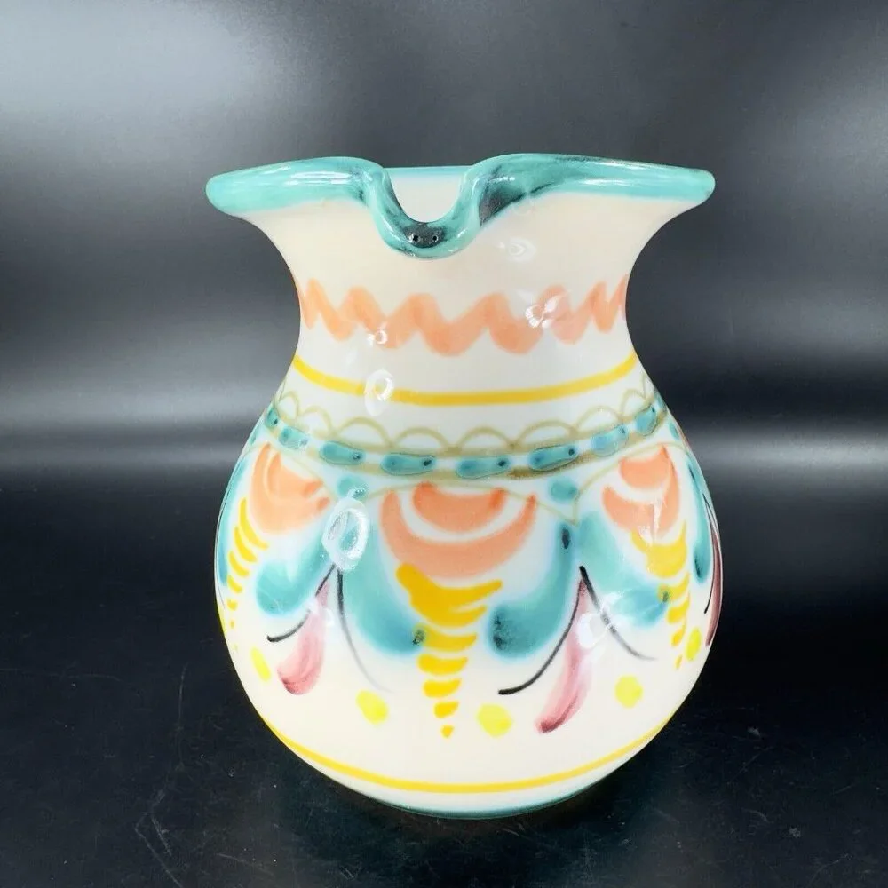 Vintage La Gartera Art Potter Jug Pitcher Toledo‎ Spain signed Pottery Hand Made